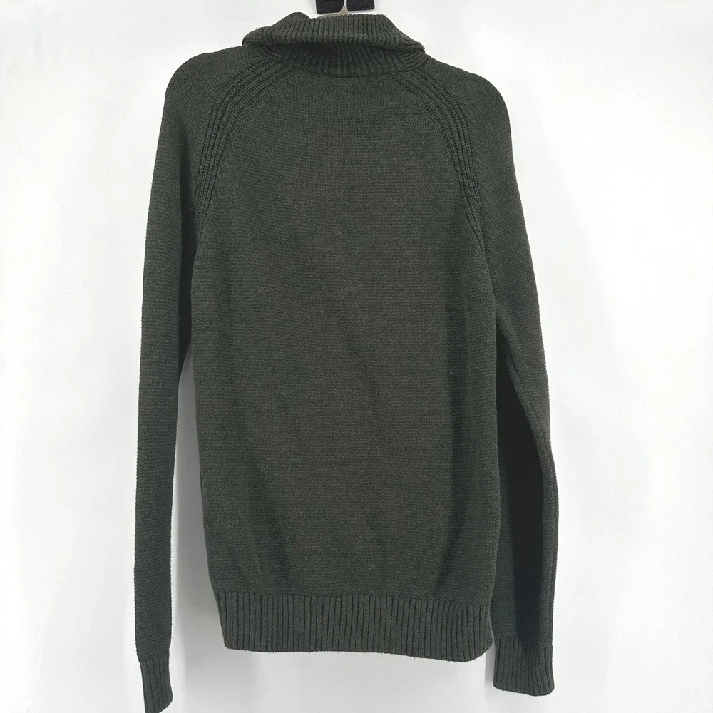 Banana Republic Cotton Cardigan Mens M Green Fisherman Dark Academia Preppy
